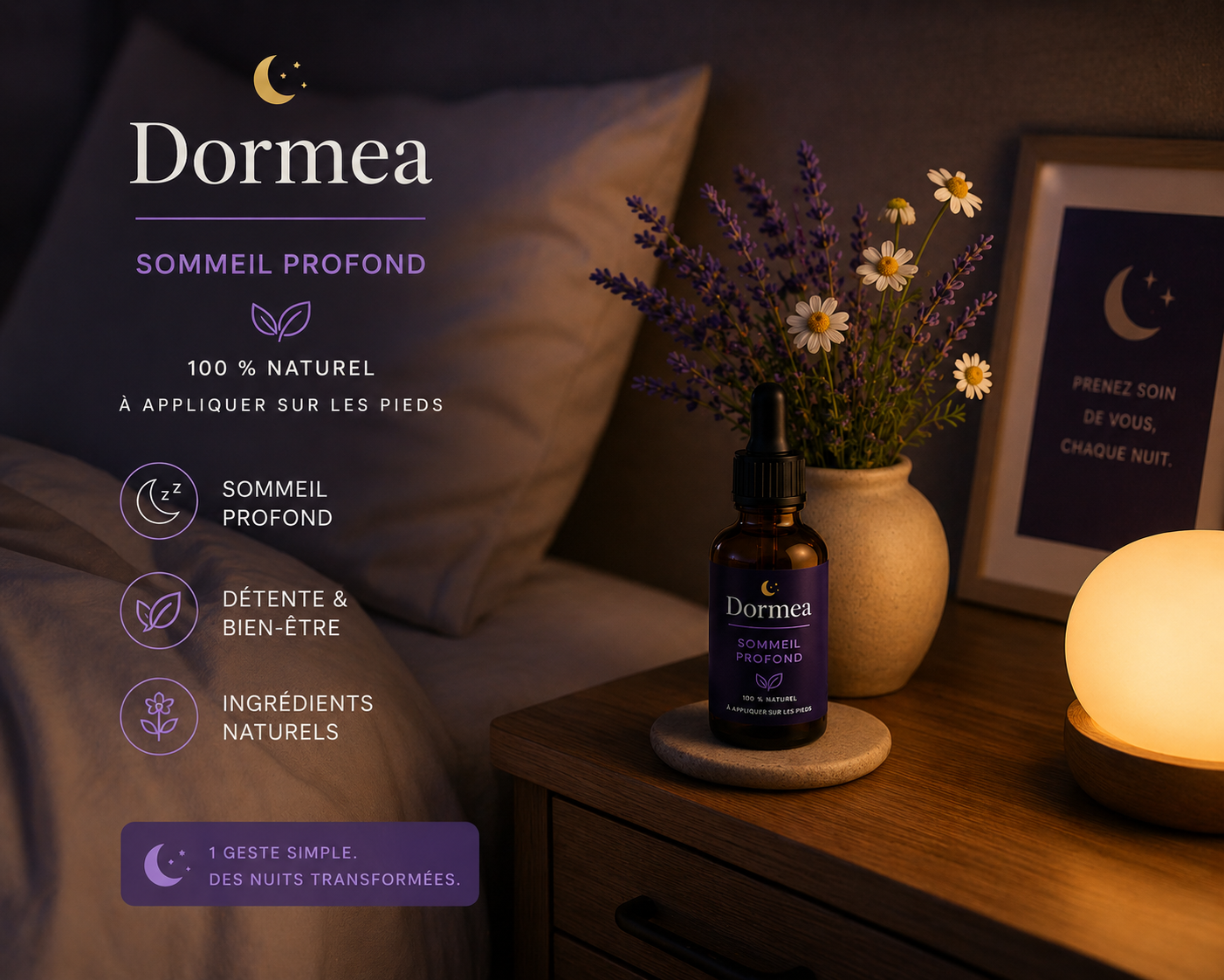 Huile Sommeil Dormea — Soin des Pieds pour un Endormissement Naturel